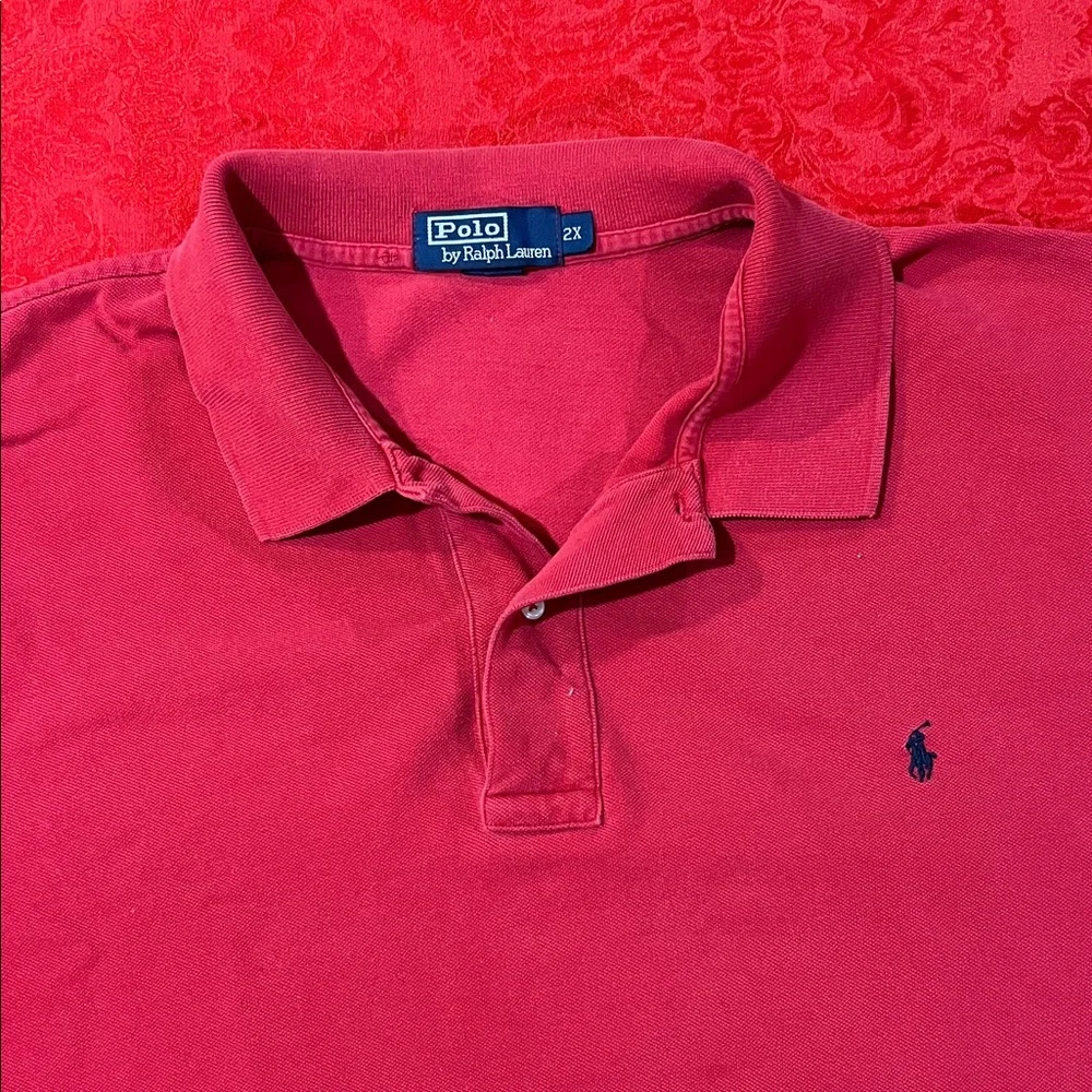 Polo Ralph Lauren Polo Shirt Men 2XL Red Classic Fit Pony Logo Cotton